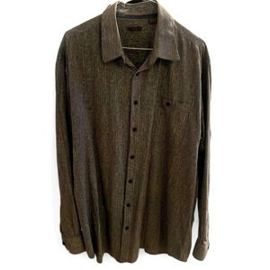 Road striped and textured multicolored button down shirt w/pocket size XL